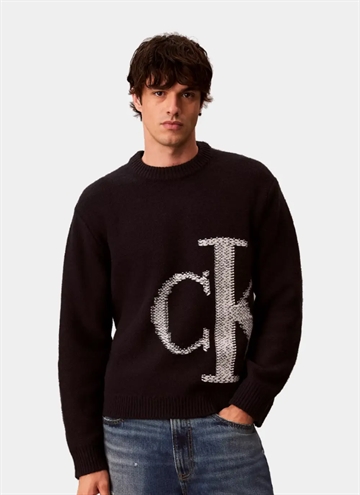 Calvin Klein Lambswool Blend Monogram Strik